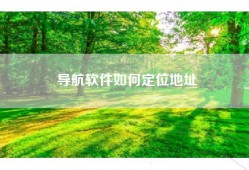 导航软件如何定位地址