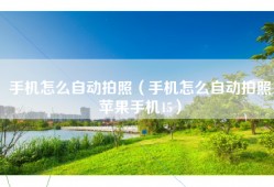 手机怎么自动拍照（手机怎么自动拍照苹果手机15）