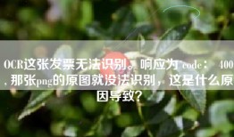 OCR这张发票无法识别。响应为 code： 400, 那张png的原图就没法识别，这是什么原因导致？