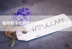 福州数字化转型行业相关领域（应用领域）分析