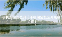 手机淘宝怎么开（手机淘宝怎么开店铺步骤）