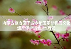 内蒙古自治区下达今年国家非物质文化遗产保护资金1426万元