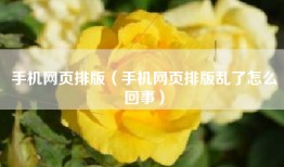 手机网页排版（手机网页排版乱了怎么回事）