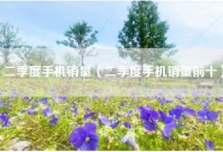 二季度手机销量（二季度手机销量前十）