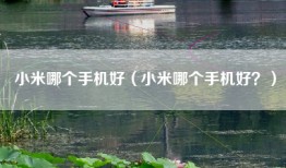 小米哪个手机好（小米哪个手机好？）