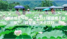 今年清明不一般，“上坟扫墓宜晚不宜早”，具体哪一天上坟好
