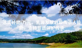 落实补助6万元，乳源发放县级传承人补助，支持非遗保护传承