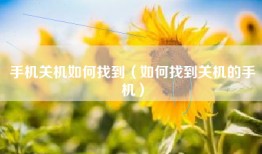 手机关机如何找到（如何找到关机的手机）