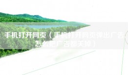 手机打开网页（手机打开网页弹出广告,怎么把广告都关掉）