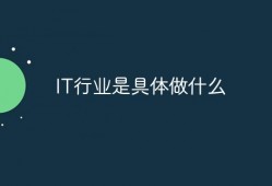 IT行业是具体做什么