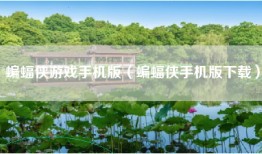蝙蝠侠游戏手机版（蝙蝠侠手机版下载）