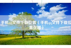 手机qq文件下载位置（手机qq文件下载位置在哪）