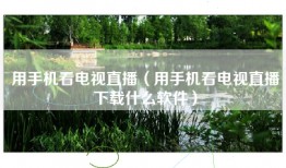 用手机看电视直播（用手机看电视直播下载什么软件）