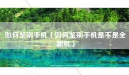 如何鉴别手机（如何鉴别手机是不是全新机）