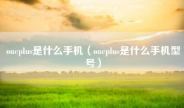 oneplus是什么手机（oneplus是什么手机型号）