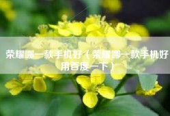 荣耀哪一款手机好（荣耀哪一款手机好用百度一下）