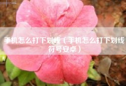 手机怎么打下划线（手机怎么打下划线符号安卓）