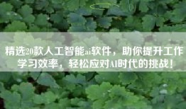 精选20款人工智能ai软件，助你提升工作学习效率，轻松应对AI时代的挑战！