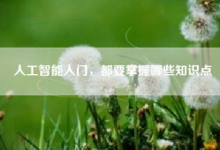 人工智能入门，都要掌握哪些知识点