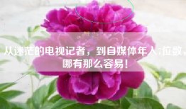 从迷茫的电视记者，到自媒体年入7位数，哪有那么容易！