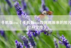 手机版crm（手机版crm如何用原来的照片打开文件）
