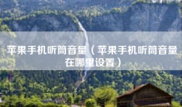 苹果手机听筒音量（苹果手机听筒音量在哪里设置）