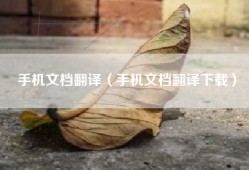 手机文档翻译（手机文档翻译下载）