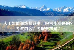 人工智能训练师证书：报考步骤是啥？考试内容？考取要求是？