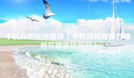 手机应用程序管理（手机应用程序管理器在哪里找到的）