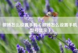 微博怎么设置手机（微博怎么设置手机型号显示）