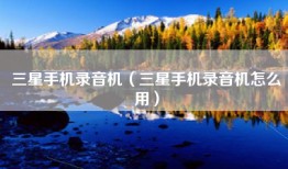 三星手机录音机（三星手机录音机怎么用）