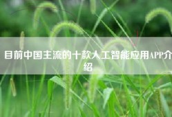 目前中国主流的十款人工智能应用APP介绍
