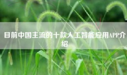 目前中国主流的十款人工智能应用APP介绍