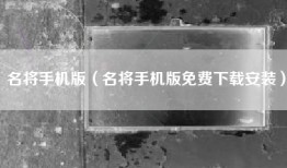 名将手机版（名将手机版免费下载安装）
