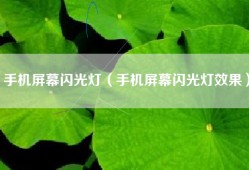 手机屏幕闪光灯（手机屏幕闪光灯效果）