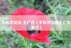 手机浏览器 无广告（手机浏览器无广告模式）