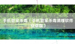 手机管家杀毒（手机管家杀毒清理软件安卓版）