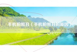 手机拍照丑（手机拍照丑的原因）