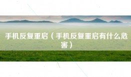 手机反复重启（手机反复重启有什么危害）