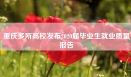 重庆多所高校发布2020届毕业生就业质量报告