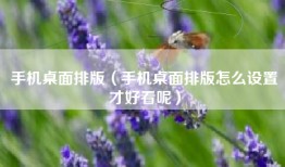 手机桌面排版（手机桌面排版怎么设置才好看呢）