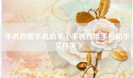 手机百度手机助手（手机百度手机助手文件夹）
