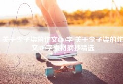 关于李子柒的作文800字 关于李子柒的作文800字素材摘抄精选