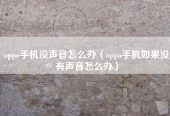 oppo手机没声音怎么办（oppo手机如果没有声音怎么办）