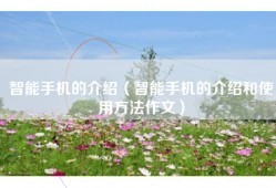 智能手机的介绍（智能手机的介绍和使用方法作文）