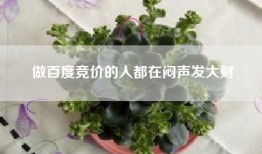 做百度竞价的人都在闷声发大财