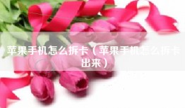 苹果手机怎么拆卡（苹果手机怎么拆卡出来）