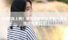 东莞2项上榜！第五批国家级非遗代表性项目名单公示