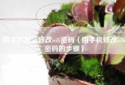 用手机怎么修改wifi密码（用手机修改wifi密码的步骤）