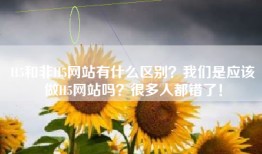 H5和非H5网站有什么区别？我们是应该做H5网站吗？很多人都错了！